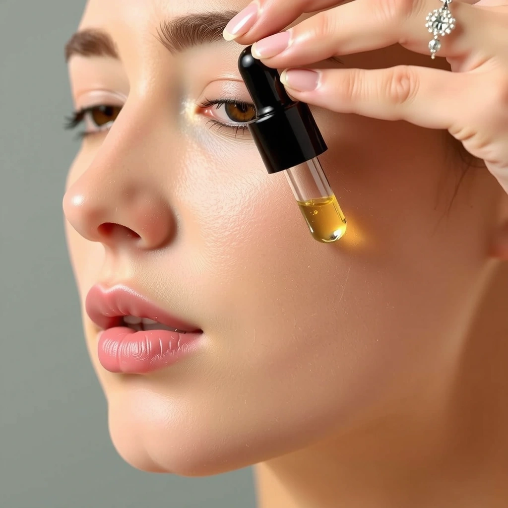 Aplicación del suero facial Granviabf en el rostro de una persona