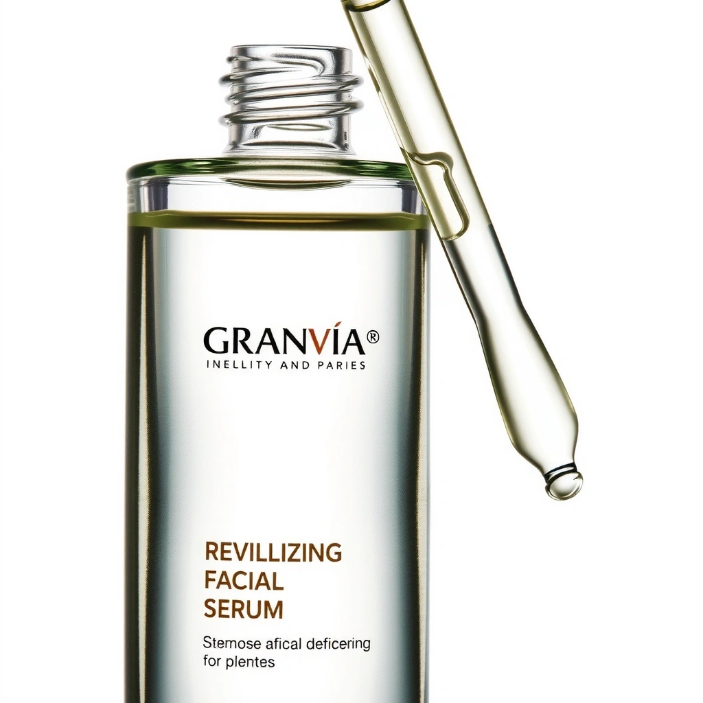 Frasco de suero facial revitalizante Granviabf en primer plano