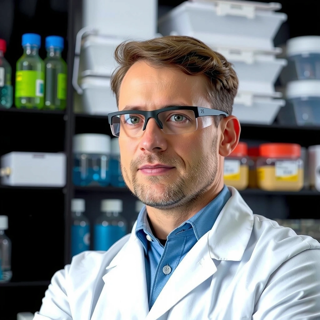 Retrato profesional de un especialista en bioquímica en un laboratorio